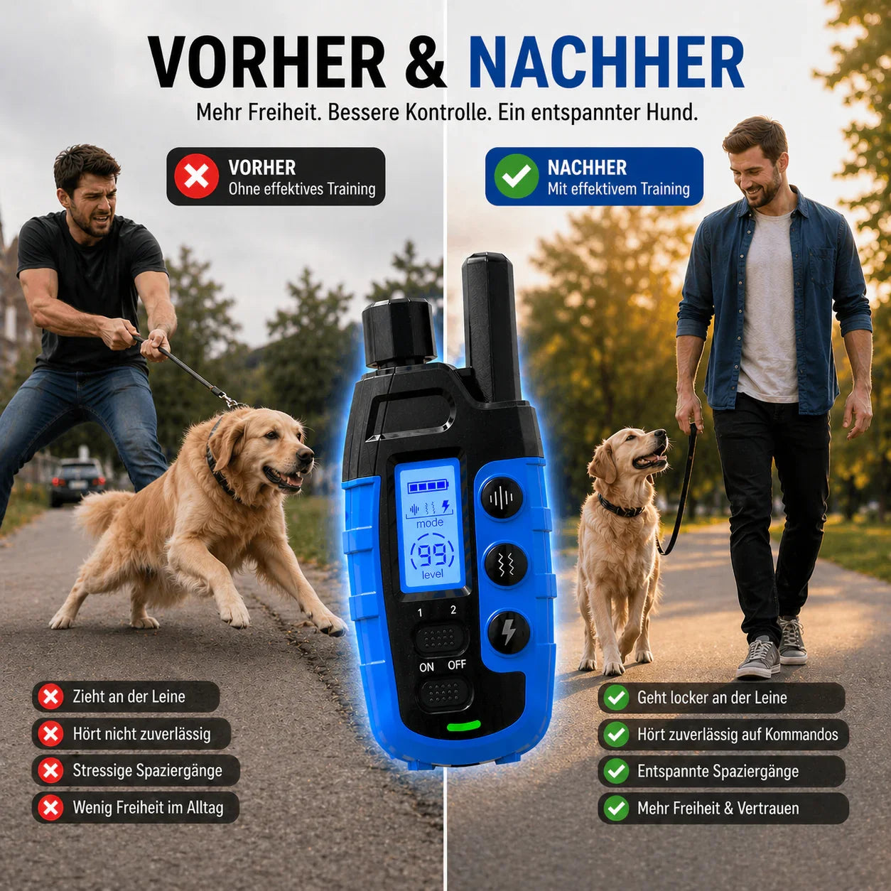 Alpha Halsband Ton und Vibrationsmodus