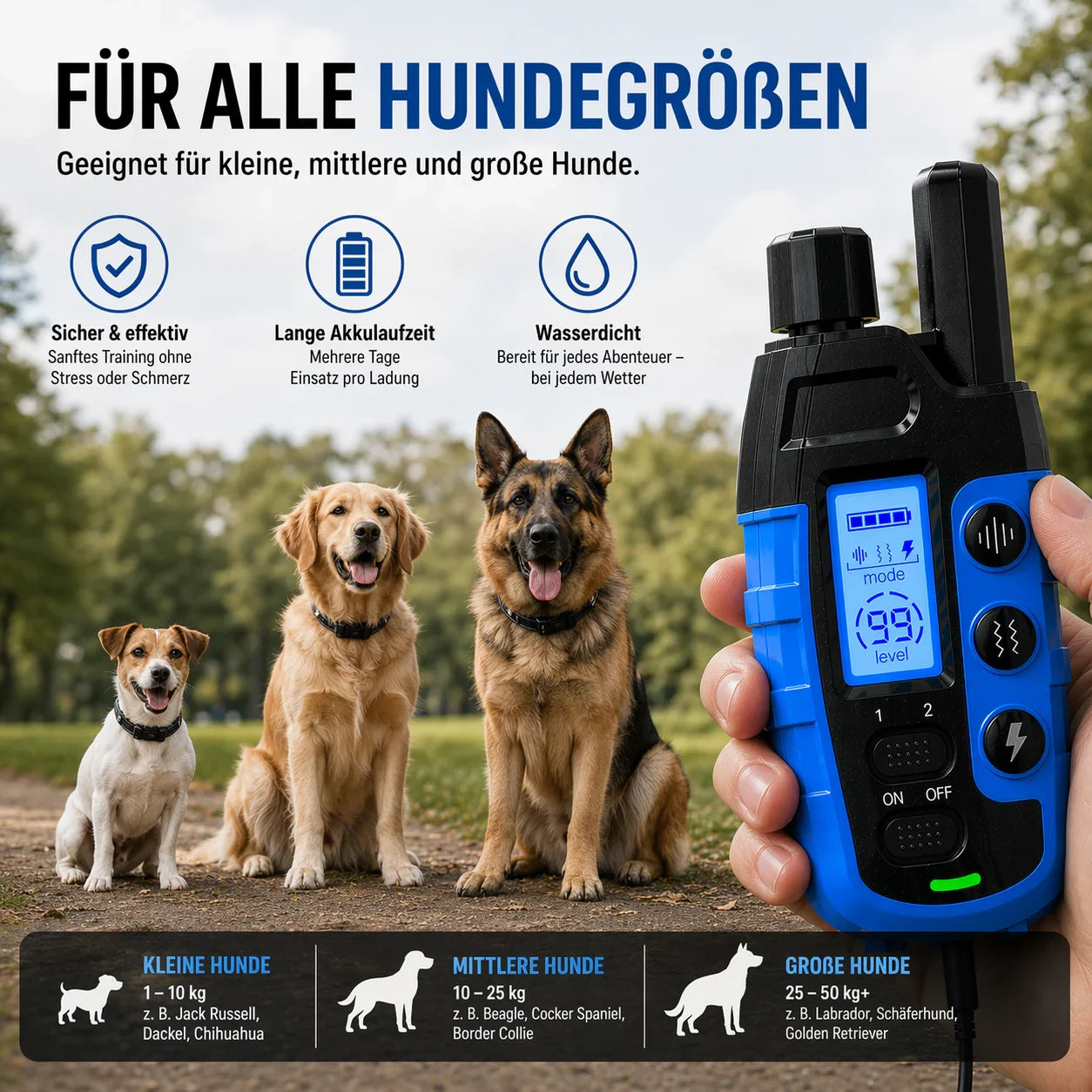 Alpha Reichweite bis 1000 Meter Infografik