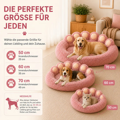 Cloudy flauschiges Haustierbett im Donut-Design – Produktdarstellung