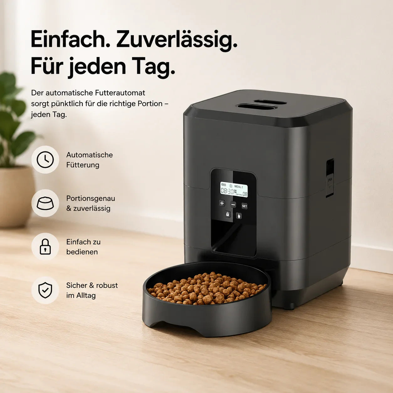 Cura N Display Fütterungszeit programmieren