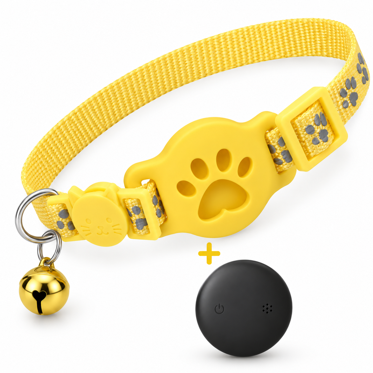 Neko Katzenhalsband in Gelb mit Tracker