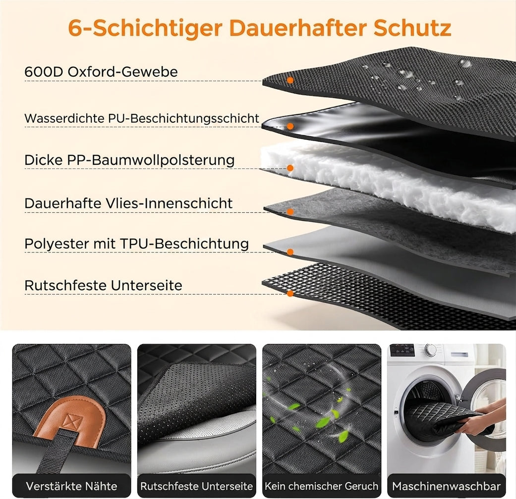 Pavo – Wasserdichte Rücksitz-Schondecke für Hunde