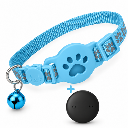 Neko Katzenhalsband in Hellblau mit Tracker