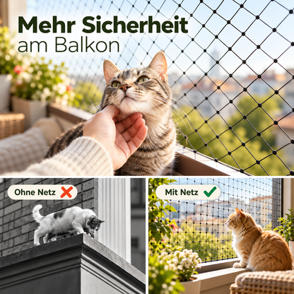 Mit Brisa Katzennetz gesicherter Balkon