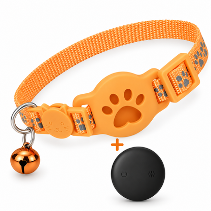 Neko Katzenhalsband in Orange mit Tracker