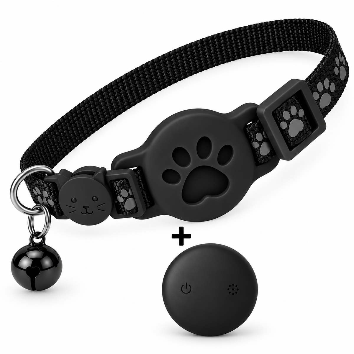 Neko Katzenhalsband in Schwarz mit Tracker
