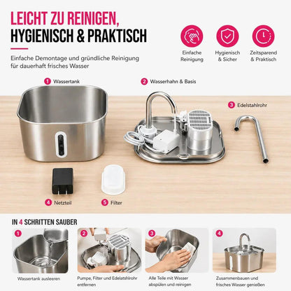 LUVIA Trinkbrunnen Reinigung auseinandernehmen